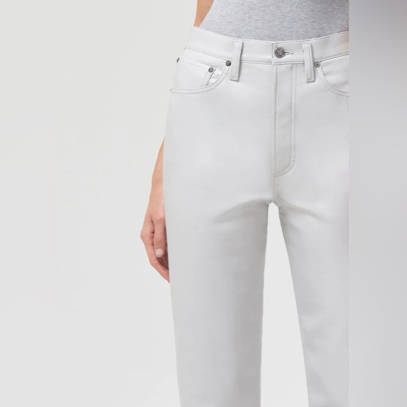 AGOLDIE White faux Leather Pants - Picture 4 of 7